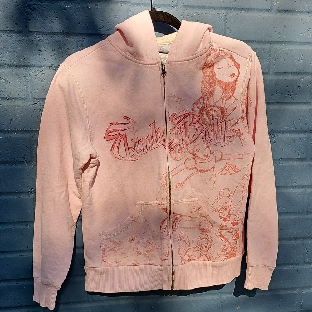 Disney Studio Collection Pink Hoodie Tinkerbell Size Small Womens